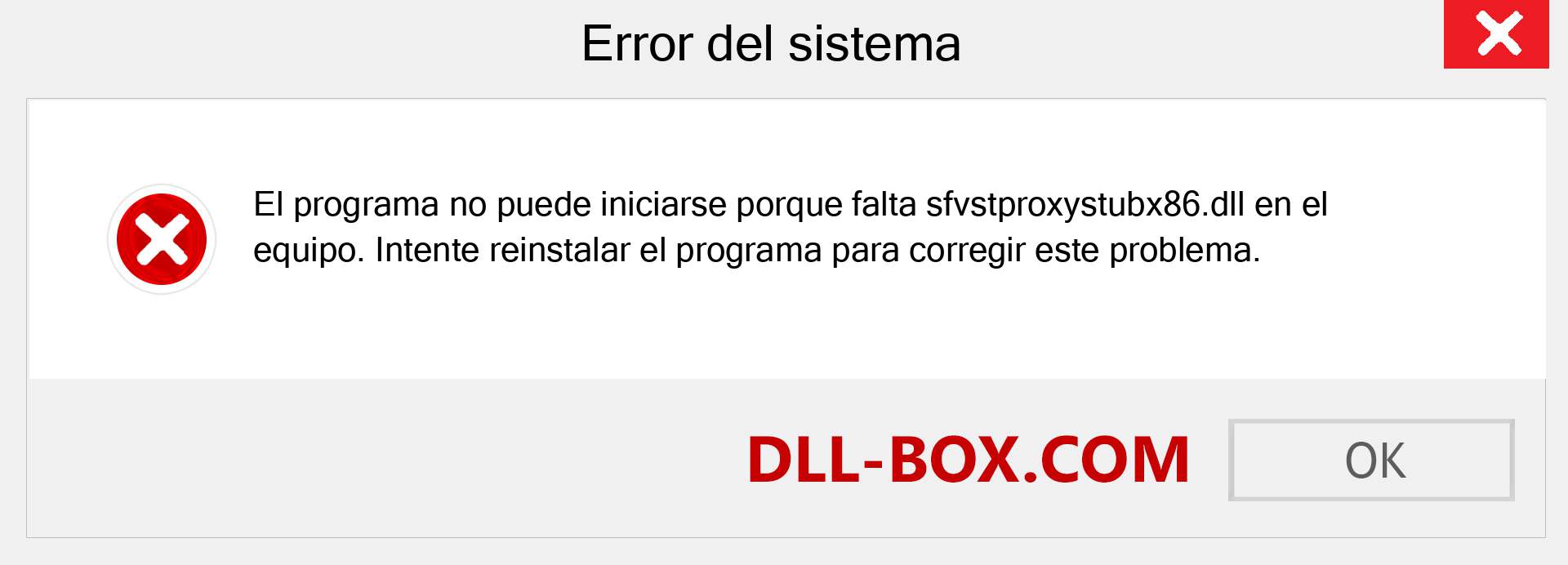 ¿Falta el archivo sfvstproxystubx86.dll ?. Descargar para Windows 7, 8, 10 - Corregir sfvstproxystubx86 dll Missing Error en Windows, fotos, imágenes