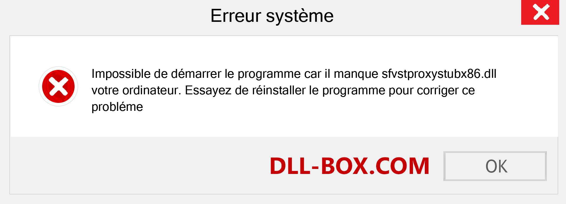 Le fichier sfvstproxystubx86.dll est manquant ?. Télécharger pour Windows 7, 8, 10 - Correction de l'erreur manquante sfvstproxystubx86 dll sur Windows, photos, images