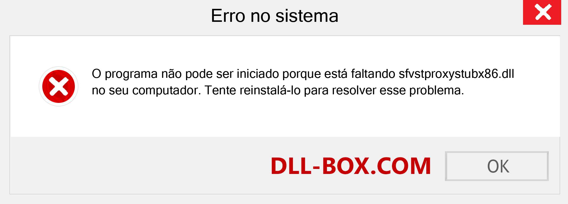 Arquivo sfvstproxystubx86.dll ausente ?. Download para Windows 7, 8, 10 - Correção de erro ausente sfvstproxystubx86 dll no Windows, fotos, imagens